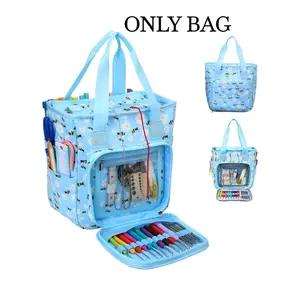 Yarn Bag, Knitting Organizer Tote Bag Portable Storage Bag for Yarns, Carrying Projects, Knitting Needles, Crochet Hooks, Manuals and Other Accessories