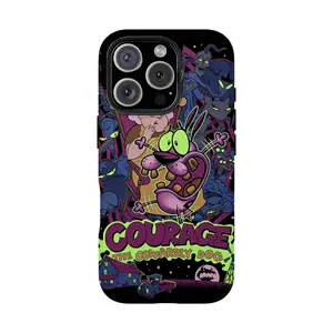 Courage The Cowardly Dog Printed Phone Case, Retro Cartoon Design with Bright Colors, for iPhone 16,15,14,13,12,11 Pro Series, Flexible TPU, Shockproof Cover, Ideal Gift for Birthdays and Holiday