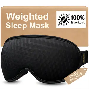 Blackout Weighted Eye Mask for Sleeping: 3D Contoured Gentle-Pressure Sleep Mask for Men & Women - Airplane Travel & Night Shift Essentials, Zero Eye Pressure, Breathable Blindfold, Black sleeping