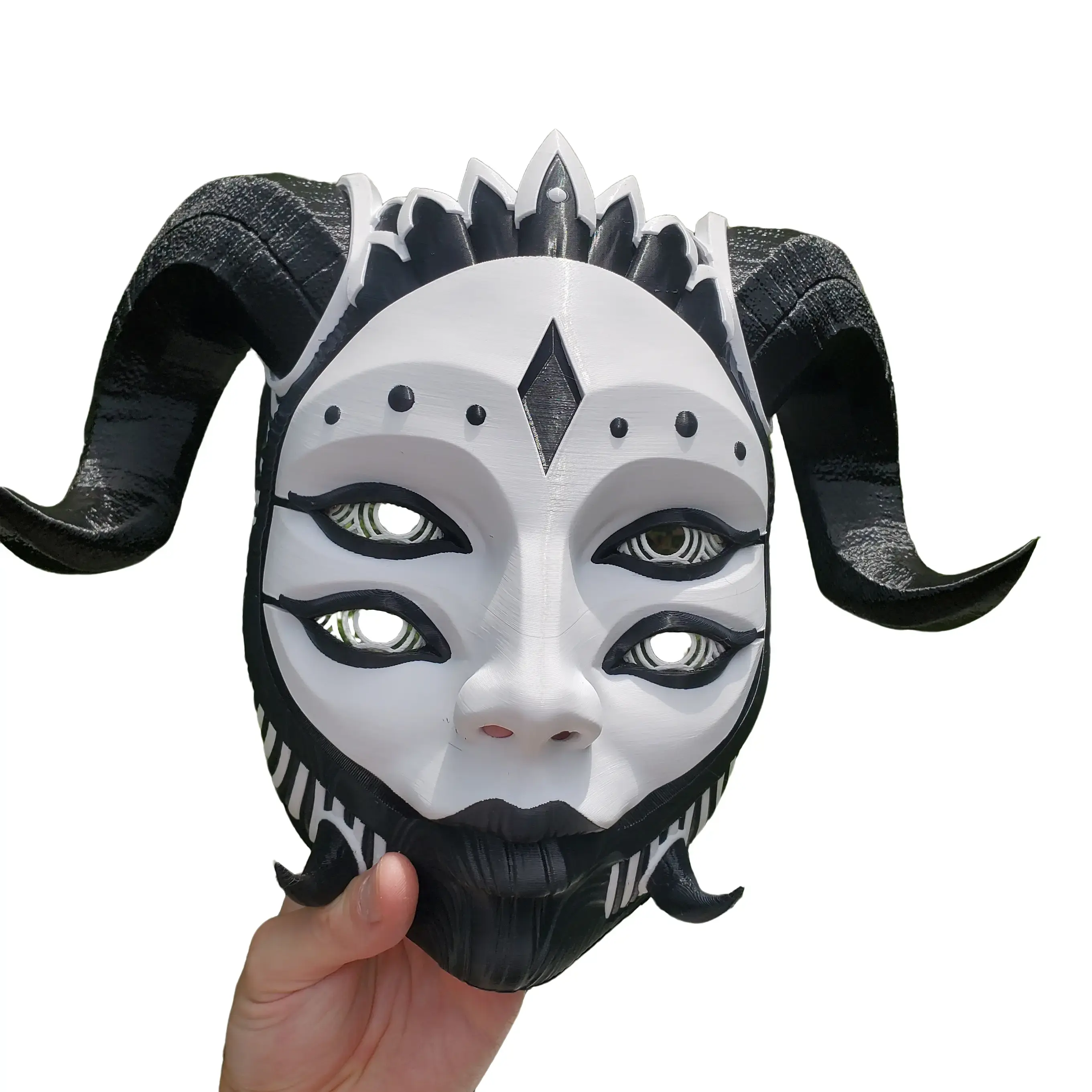 3D Printed Multi Color Hellequin Mask 3D Printed Multi Color Hellequin Mask