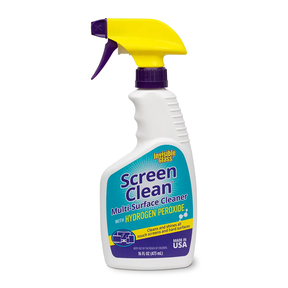 Invisible Glass Screen Clean with Hydrogen Peroxide - 16 FL OZ Multi-Surface Cleaner for Touchscreens & Electronics - Streak-Free & Gentle Formula - Made in USA