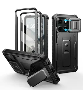 DEXNOR Case for Motorola Moto G Stylus 5G 2025 - 6.7in Heavy Duty Shockproof Cover with 2 Front Frames, Built-in Magnetic Slide Camera Cover, Screen Protector, and Kickstand