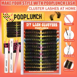 Dramatic Eyelash Extension Kit – 8-18mm False Lashes (Cluster & Individual) with  Lash Bond & Seal for Instant Glam Volume Lash Clusters Kit - Lash Extension Kit with D Curvature Eyelash Extensions This kit includes lash bond and seal, waterproof tweezers