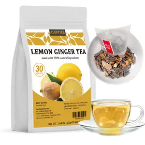 30 Lemon Ginger Tea Bags Made with Natural Lemon & Ginger Root No Additive Herbal
