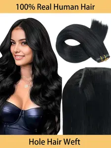 High Quality Hand Tied Butterfly Weft Bundles 40-50g Pack Invisible Flat Hole Remy Twin Tabs PU Weft No Beads adding length  boosting hair volume and creating fullness