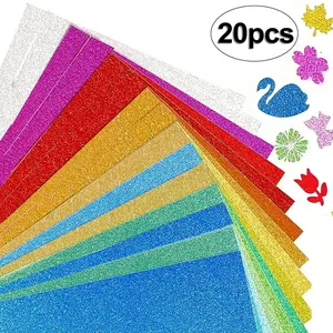 A4 Colored Glitter Cardstock, 20pcs/set Non Paper, Suitable for Craft DIY Projects, Scrapbook, Gift Wrapping, Birthday & Party Decoration
