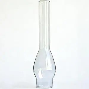 2 5/8 Inch × 14 Inch Clear Glass Oil Lamp Chimney Replacement Fits Central Draft Burners for Vintage Antique Style Lamps Oil Lamp Parts