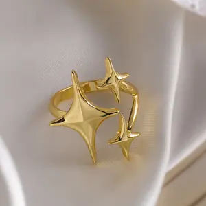 Stainless Steel Star Ring, Minimalist Personalized Stacking Jewelry, Cool Fashion Accessory for Women and Teens, Stacking Rings