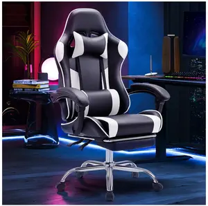 Ergonomic Gaming Chair With Headrest And Lumbar Pillow,Height Adjustable With 360°-Swivel Seat