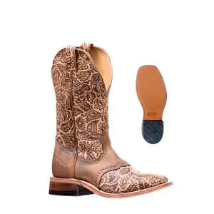 Women's Boulet Tooled Leather Cowboy Boots