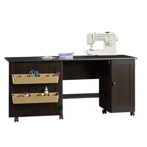 Sauder Miscellaneous Storage Sewing/Craft Cart - Adjustable Shelves, Easy-Roll Casters, Compact Design, Drop Leaf