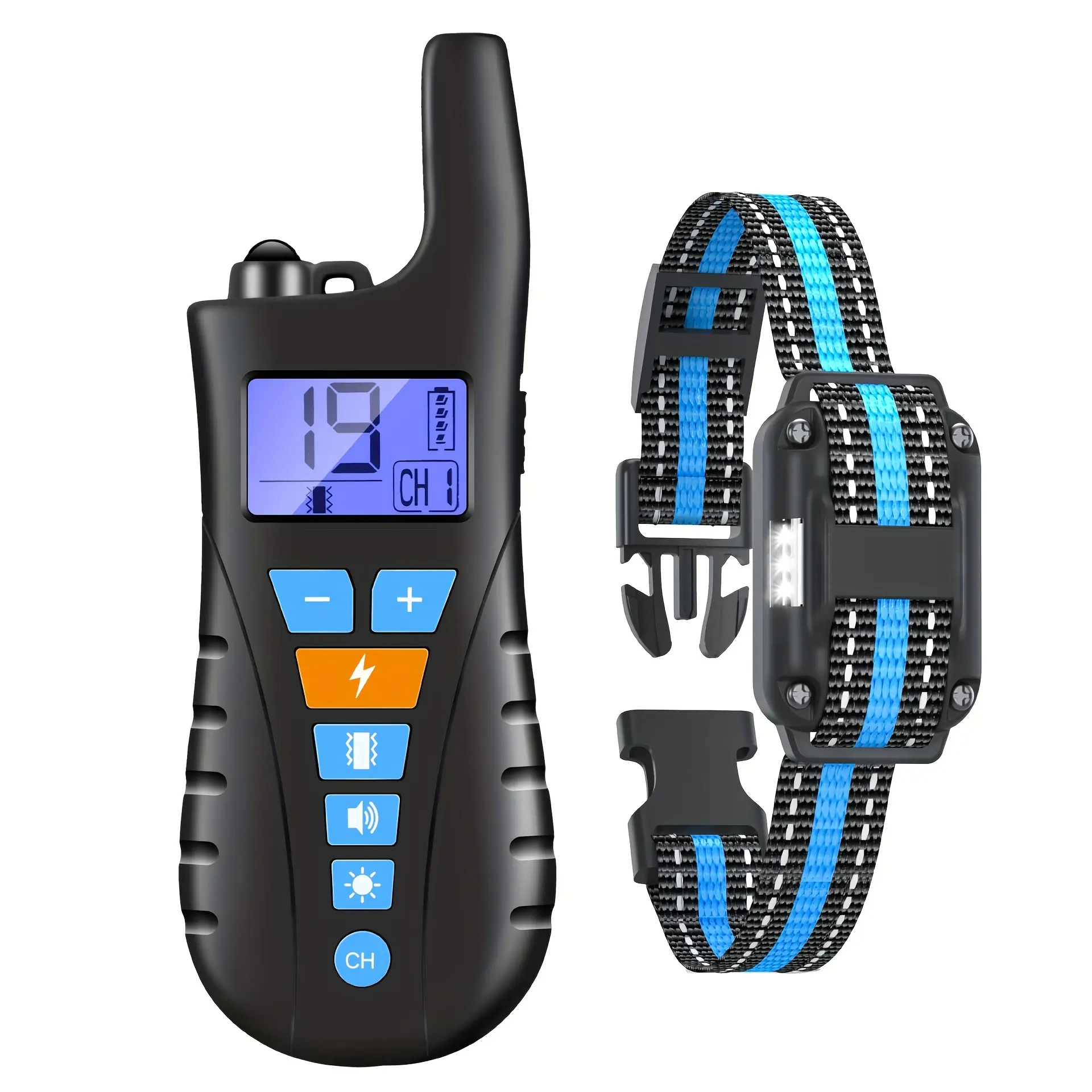 Rechargeable Automatic Clicker Training Collar (Blue) - Smart Anti-Bark Collar with Automatic Barking Detection, Adjustable Fit for Small, Medium, Large Dogs, Rechargeable Automatic Clicker Training Collars