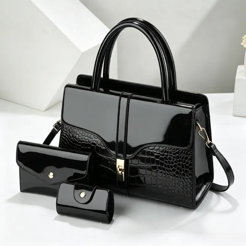 Women's 3-Piece Premium Handbag Set - Bucket, Top-Handle, Crossbody Styles, Soft Material, All-Season Everyday Use,back to school,back to school haul