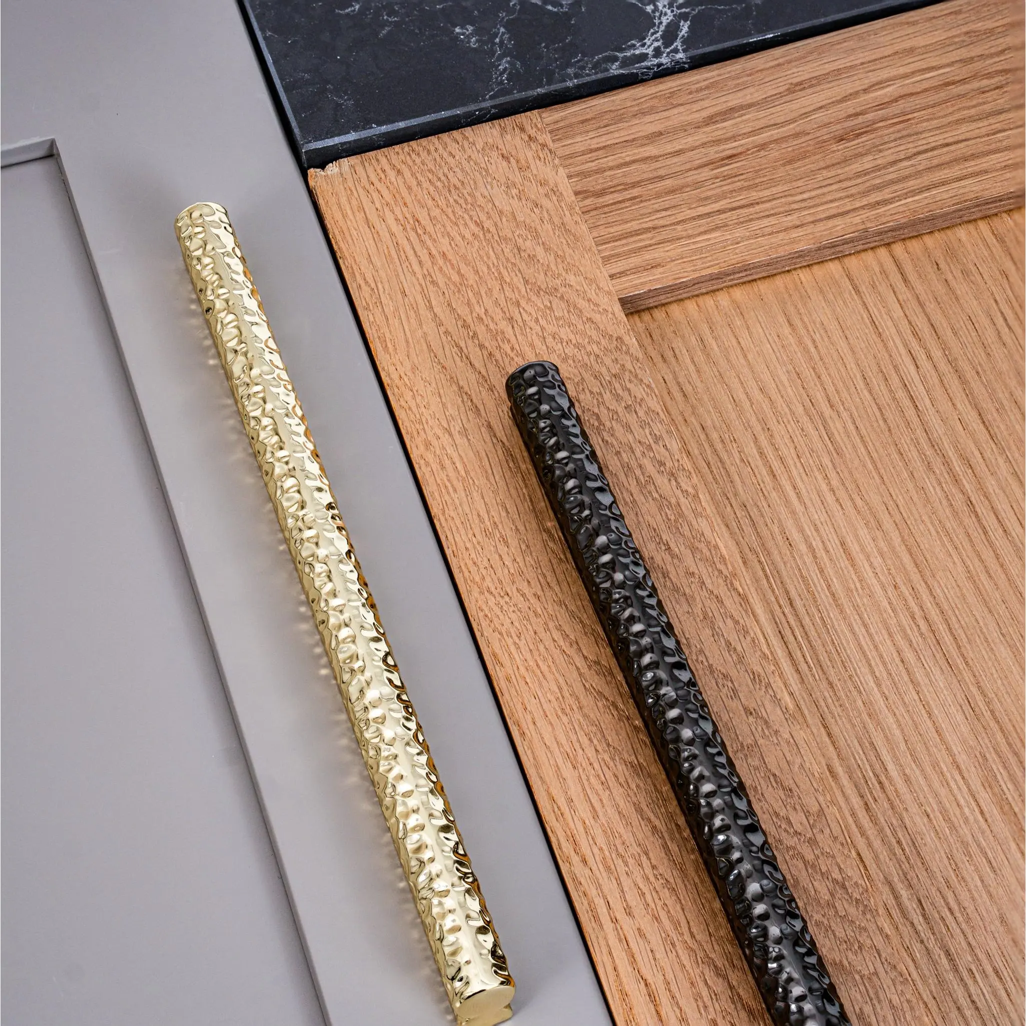 Luxe Hammered Metal Cabinet Handles