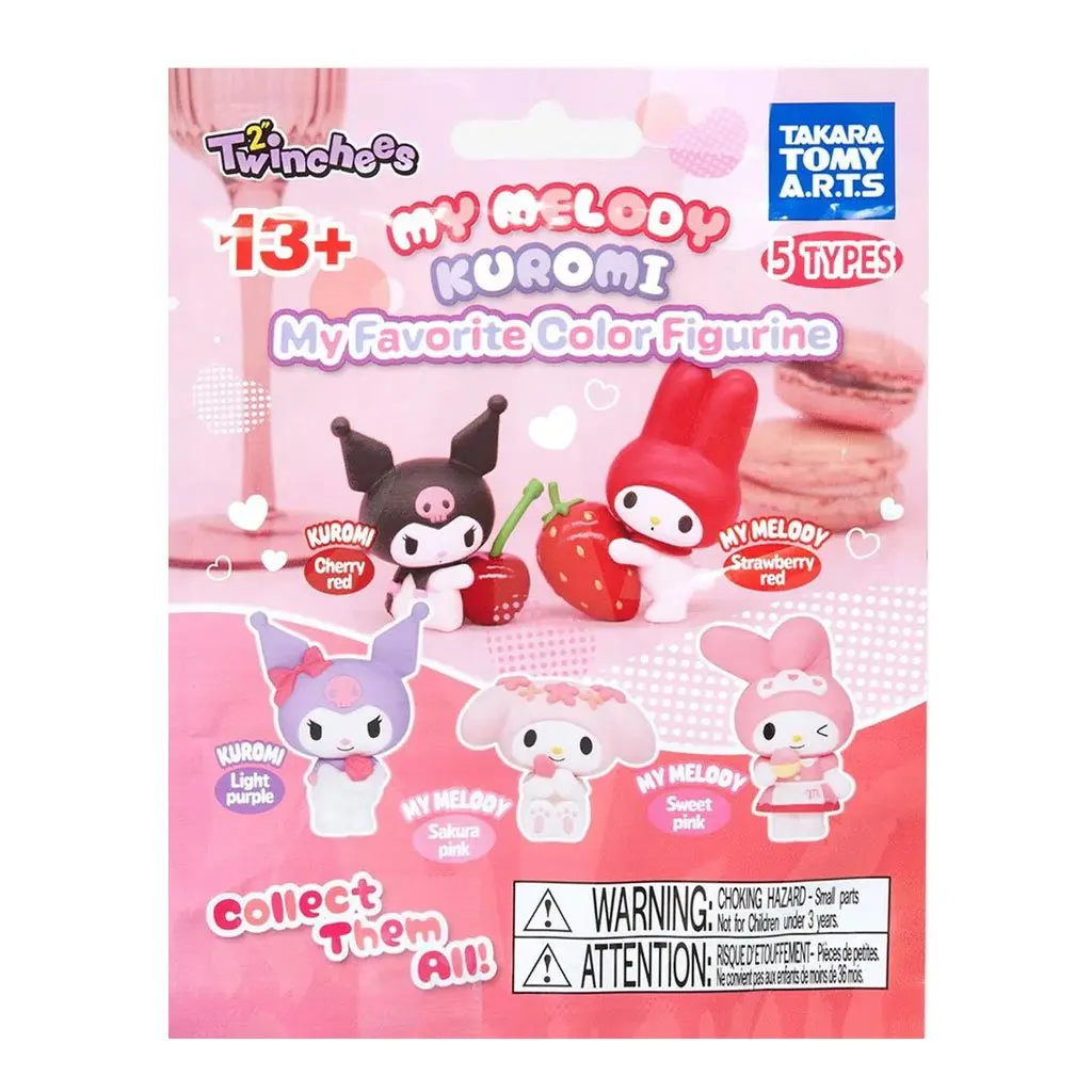 Twinchees Sanrio My Melody & Kuromi Blindbags Surprise Set - Random Surprise Collectible Figurine, Random Surprise Set