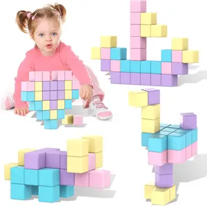 Easter Gift Macaron Magnetic Building Blocks for Toddlers Ages 3-5 & 4-8 - 20pcs Magnetic Blocks with Strong Magnetism & Safe Design for Creative Play