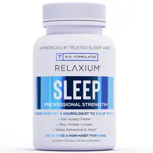 Relaxium Sleep Aid for Adults, Melatonin 5mg with Magnesium Glycinate, Sleep-Promoting Valerest & Ashwagandha, Non-Habit Forming Sleep Supplement, 60 Capsules, 30-Day Supply