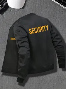 Men's Casual Stand Collar Hoodie Jacket, Spring & Fall Fashion Zipper Outerwear, Geometric Pattern Fitted Sweatshirt, Zipper Hooded Jacket, Casual Fitted Jackets