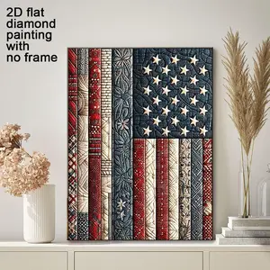 Creative American Flag Diamond Painting Kit, Independence Day Decorative Art, Home Decoration, Includes Tools, Perfect Gift for Craft Lovers, Diamond Painting Design
