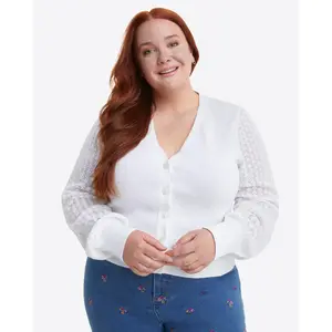 Button Front Cardigan in White