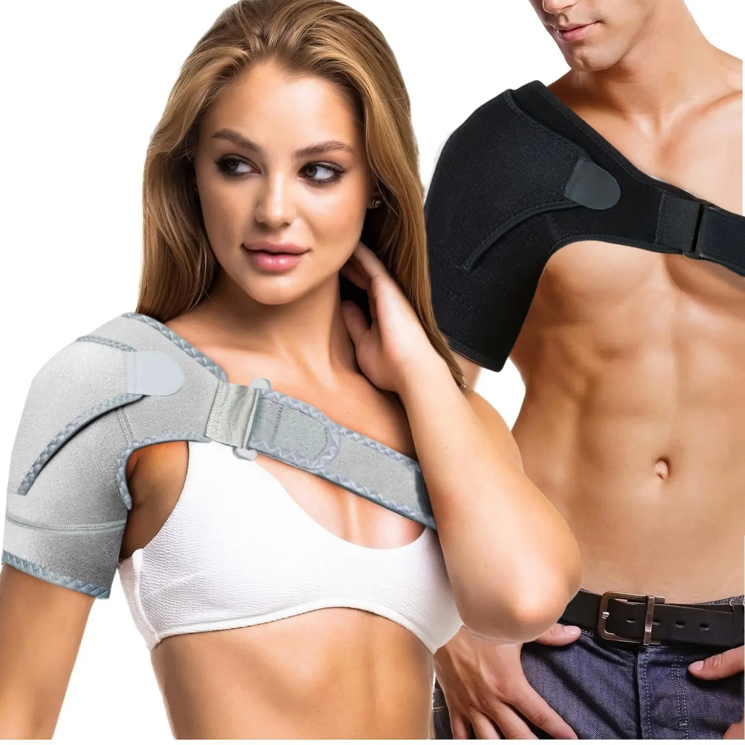 1 Piece Adjustable Rotator Cuff Shoulder Brace, Shoulder Support for Injury Recovery, Fits Left & Right Shoulder, Shoulder Protector, Shoulder Reliever
