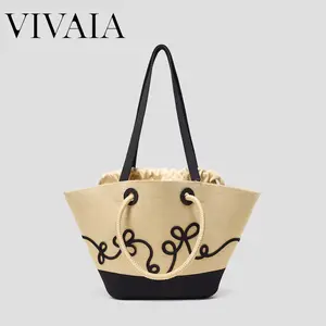 VIVAIA Convertible Trapeze Tote, Mashine Washable, Large Capacity Bags, Suitable for Vacations, Beach, Parties, Commute (Attina)
