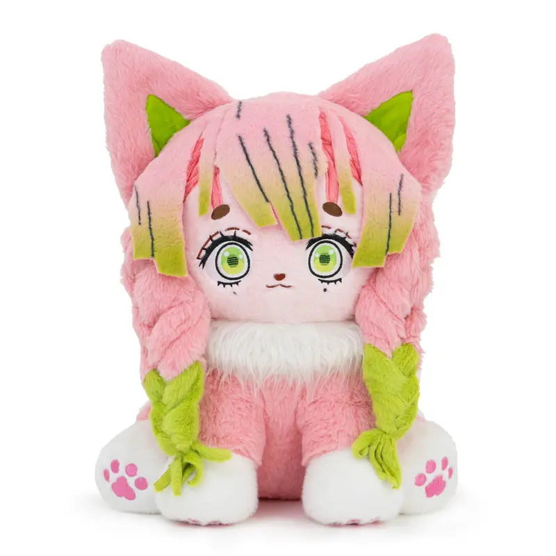 Plushshop 17in Cute Mitsumeow Whimsical Chibi Cartoon Animal Pattern Soft Stuffed Toy - Animal Merch, Cuddly Doll Gift, Warm House Decoration, Suitable for 3+ Years (Few Pcs Available)