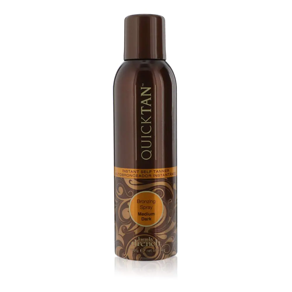 Body Drench Quick Tan | 170g Medium/Dark (1 Pack) Full Body & Face Instant Bronzing Self-Tanning Spray | 360° Nozzle Streak-Free Salon Quality Sunless Tanner | Instant Glow Fake Tan - Fast Drying Bronzing Mist