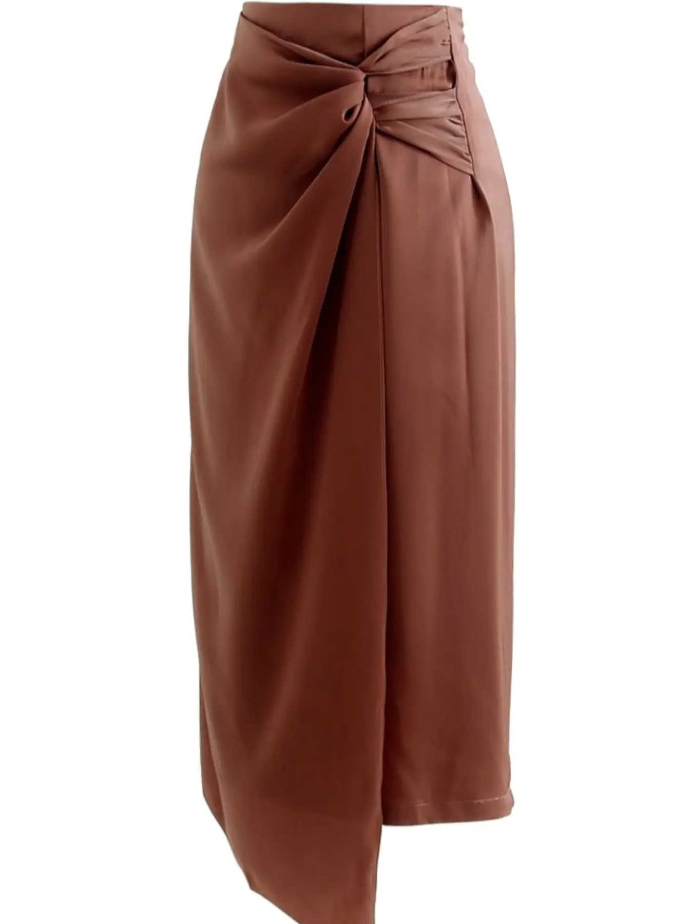 Women's Slim-Fitting Long Skirt, Plain Pattern, Perfect for Spring & Fall, Ideal for Daily Commute Wear, Comfortable Fit, Basic