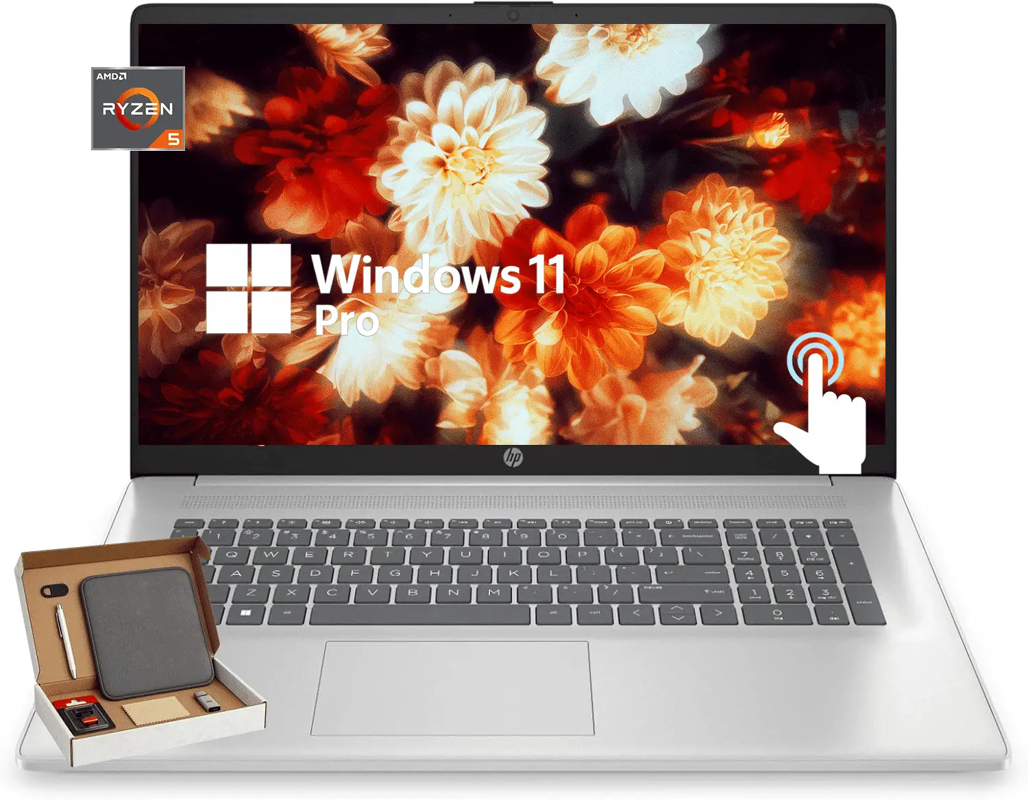 HP 17 Touch Screen Hexa-Core Laptop for Business & Students, 17.3" HD+ Touchscreen Display, AMD Ryzen 5 7530U, 64GB RAM, 2TB SSD, Windows 11 Pro, Wi-Fi 6, Webcam, Touch Screen Laptops, Hexa-Core Laptops
