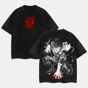 Izuku Midoriya - Deku My Hero Academia T-Shirt, Anime Streetwear Graphic Tee, One For All Washed Cotton Shirt, Hero Costume Battle Pose, Manga Gift for Fans