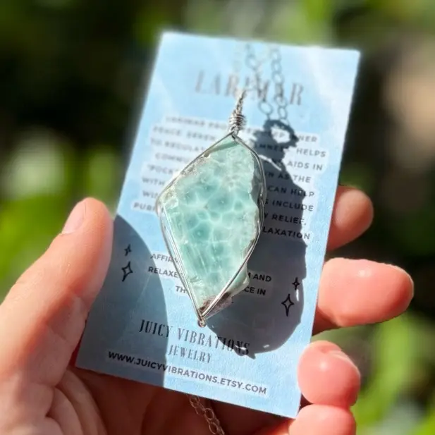 Larimar Crystal Necklace