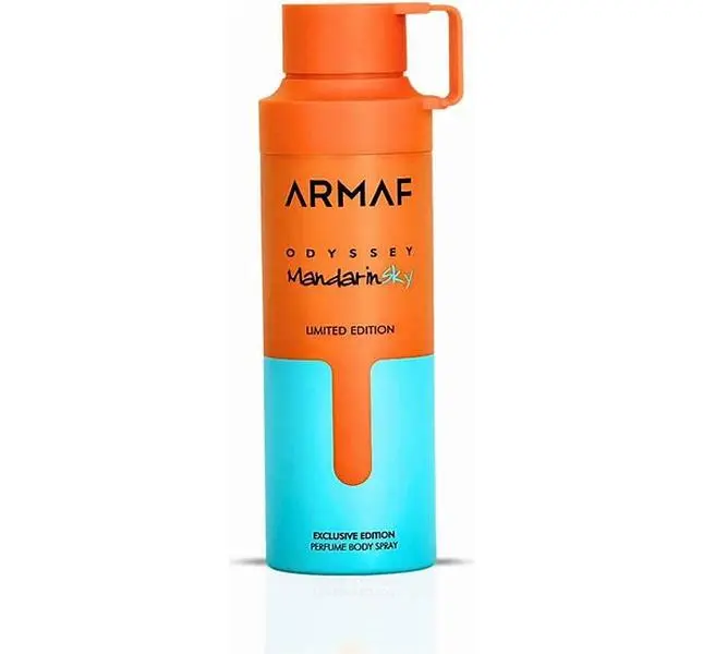 Armaf Odyssey Mandarin Sky 100ml Limited Edition Unisex Body Spray - Aromatic, Citrus Fruity, Fruit-Based, Scented Unisex Fragrance with Mandarin, Sky Aroma for Daily Use, Single Item, Citrus Fruity Fragrance