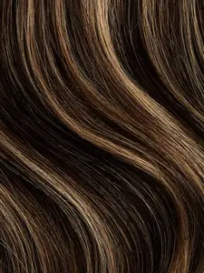12" Mocha Brown Highlights Scalp Hair Fill-Ins (30g)
