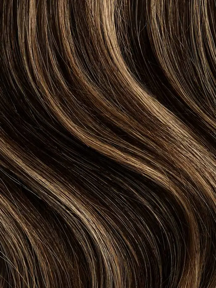16" Mocha Brown Highlights Thinning Hair Fill-Ins (80g)