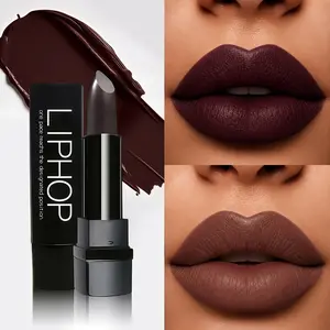 Semi-Matte Lipstick – Blackberry Red / Chocolate Brown | Waterproof, Long-Lasting, Transfer-Resistant, Smooth | Velvet Cream Finish with Hydrating Matte Texture | Nourishing Lip Care Cosmetic Moisture, Moisturizing Lip Gloss Makeup