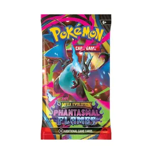 Pokémon Phantasmal Flames Booster Pack - 10 Additional Game Cards for Mega Evolution Series - Perfect for Collectors and Players