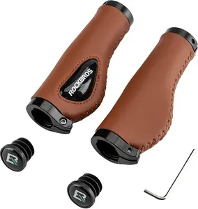 ROCKBROS Bike Handlebar Grips - Ergonomic Design, Soft Gel, Dual Lock-On - for Mountain MTB MBX Bikes, Electric Scooters