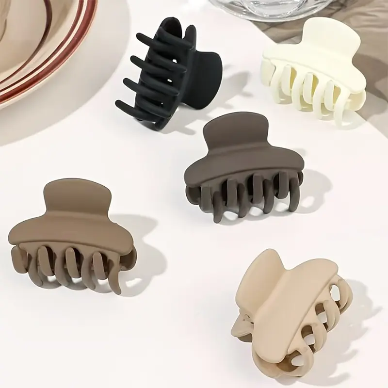 5pcs/set 5 Colors Hair Claw Clips - Medium Size, Non-Slip Ponytail Holders for Women & Girls - Perfect for Daily Wear & Casual Gatherings, Hair Pin Set, Hair Claws Set, Super Cute Clips