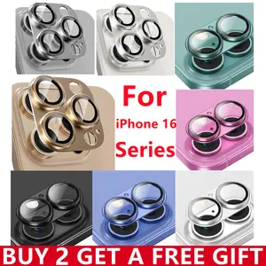 Tempered Glass Metal Camera Lens Protector For iPhone 16 Pro Max/16 Pro/16 Plus/16