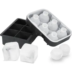 VEVOR Ice Cube Tray, Round Ice Ball Maker for Freezer, 2x33pcs 1x104pcs Ice Balls, Sphere Ice Cube Making 170pcs Small Ice Chilling Cocktail Whiskey Tea Coffee, 3Pack Ice trays Ice Bin ScoopVEVOR Super Brand Day
