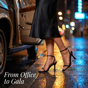 【4 Classic Items】Elegant buckle stiletto sandals, women's sandals, black ankle strap square toe high-heeled sandals, summer sandals, suitable for weddings, holidays, Teacher's Day, parties, gatherings and other occasions.