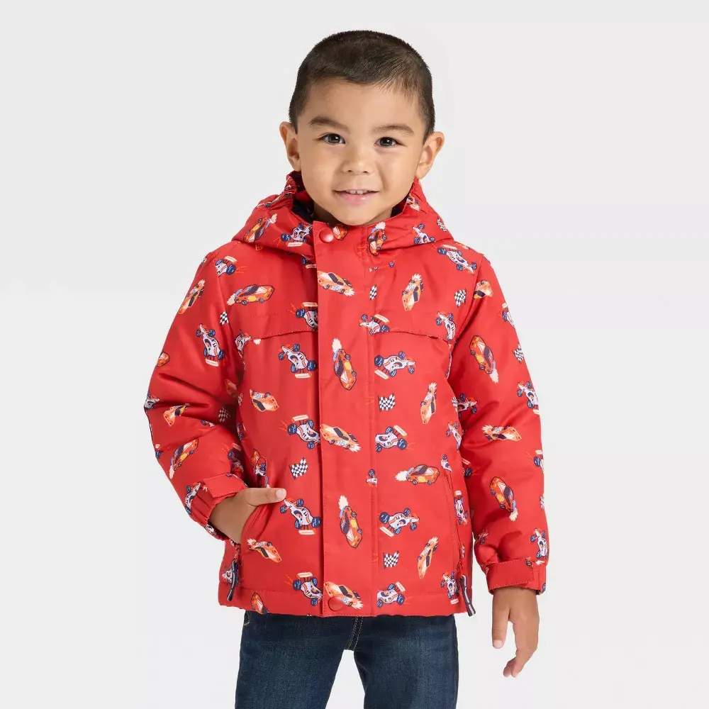 Cat & Jack Toddler Boys' 3-in-1 Racecar Snowplay Zip Up Coat - Toddler Clothes, Boy Clothes, Full-Length Zipper with Snap Closure, Machine Wash Tumble Dry
