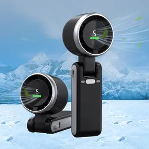 Portable Mini Handheld Turbo Cooling Fan, Rechargeable 4000mAh Battery Operated Fan with 5 Wind Speed Settings, 3-in-1 Multi-Purpose Personal Fan Suitable for Outdoor Trip, Daily Work & Indoor Outdoor Daily Cooling