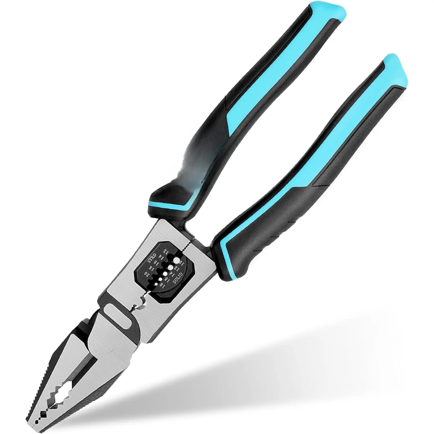 6-in-1 Linesman Pliers, 8.5" Multipurpose Combination Pliers with Wire Stripper/Crimper/ Function, Heavy Duty Side- Pliers for Crimping, Stripping, Shearing, Screwing