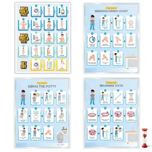 Hygiene Routine Chart Set (4-Pack)
