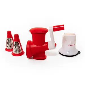 Master Attachments to be used with Master System Base (sold separately) - Ultra Fast Grating & Shredding Tool and spiralizing tool for Quick Healthy Dishes, Meat mincer and Sorbet Maker