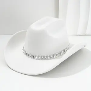 Men’s and Women’s Same-Style Western Cowboy Hat with Diamond Sword Rhinestone Accessories — Top Hat Order for Western Outfits (for Women)