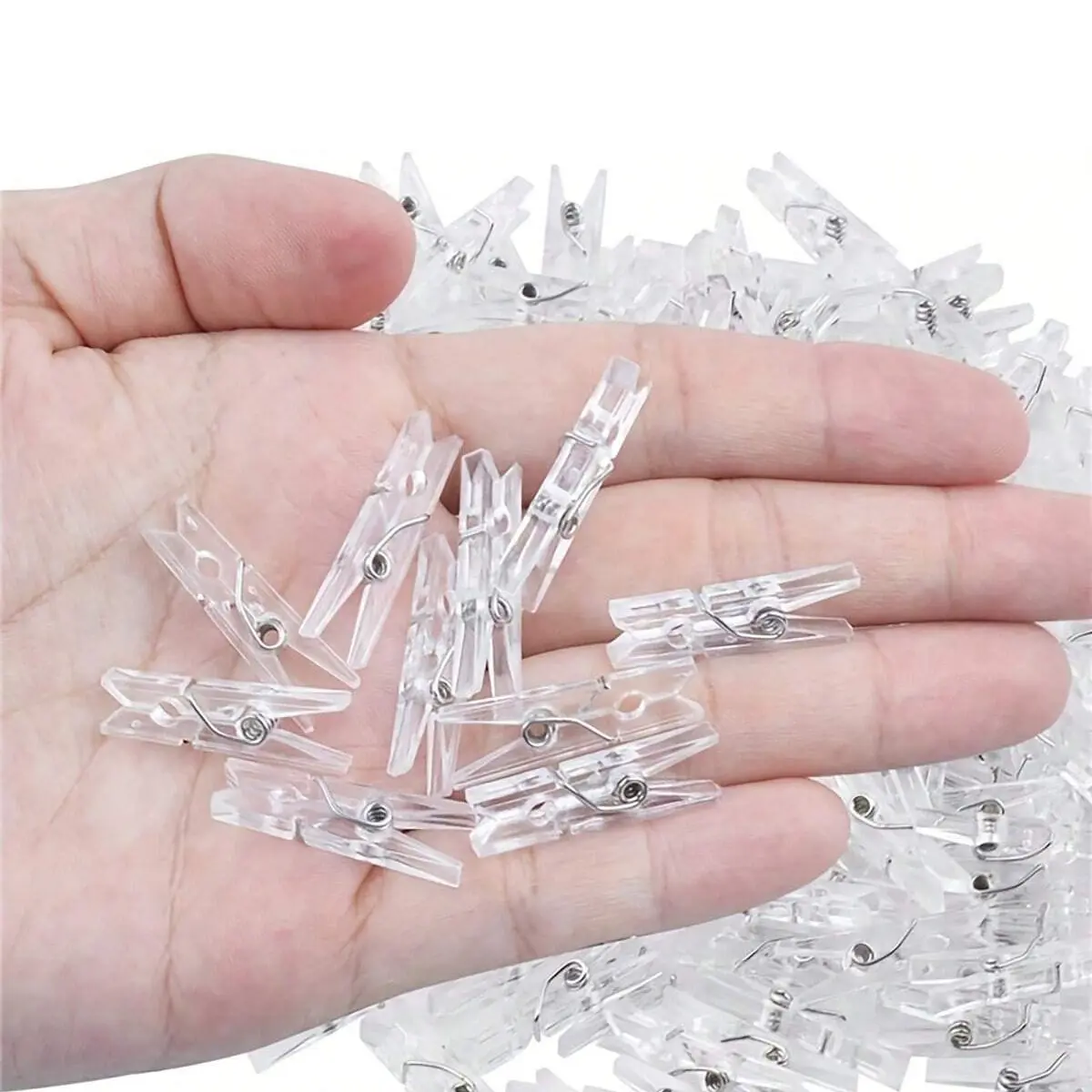 Mini Lightweight Photo Clips Transparent Spring Plastic Clamps, Durable Multi-Purpose Creative Uses Home Decor Accessories for Towel Wall Decor & Clothes Pins