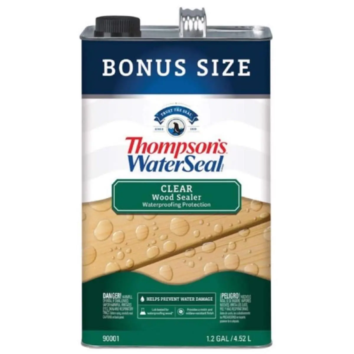 212 MAIN Thompsons Water Sealer Wood Protector - Sherwin-Williams TH.090001-03, 1.2 gal Bonus, Clear, Pack of 4, Crack Prevention, Moisture Resistant, Severely Weathered Wood Protection, Shrink Prevention, Superior Protection, Waterproofing Protection